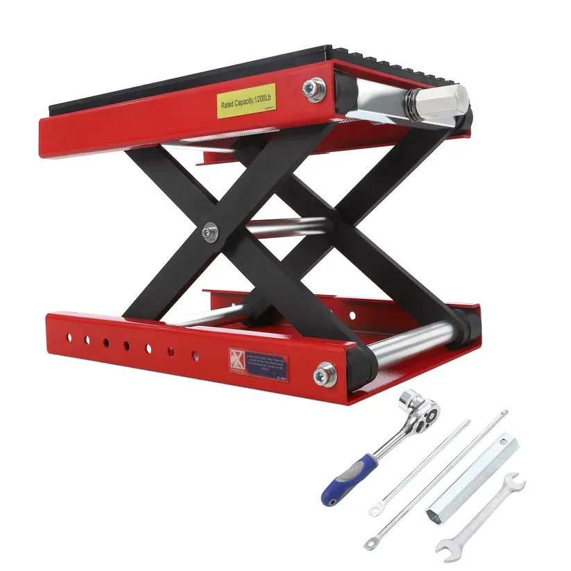 Garvee Motorcycle Lift Jack, 1200 lbs Scissor Jack with Wide Deck, and