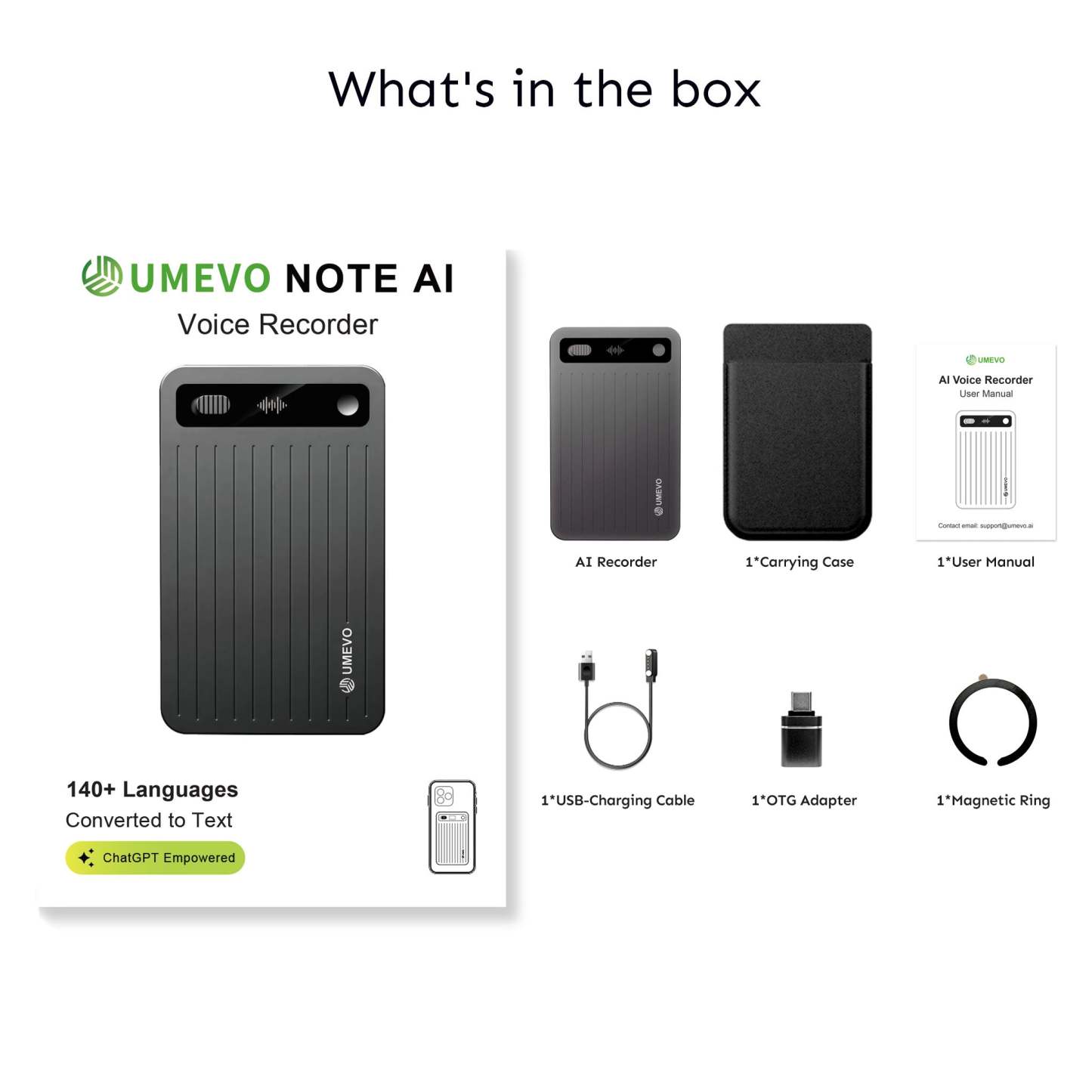 UMEVO Note Plus - AI Voice Recorder: Voice Transcription & Summary