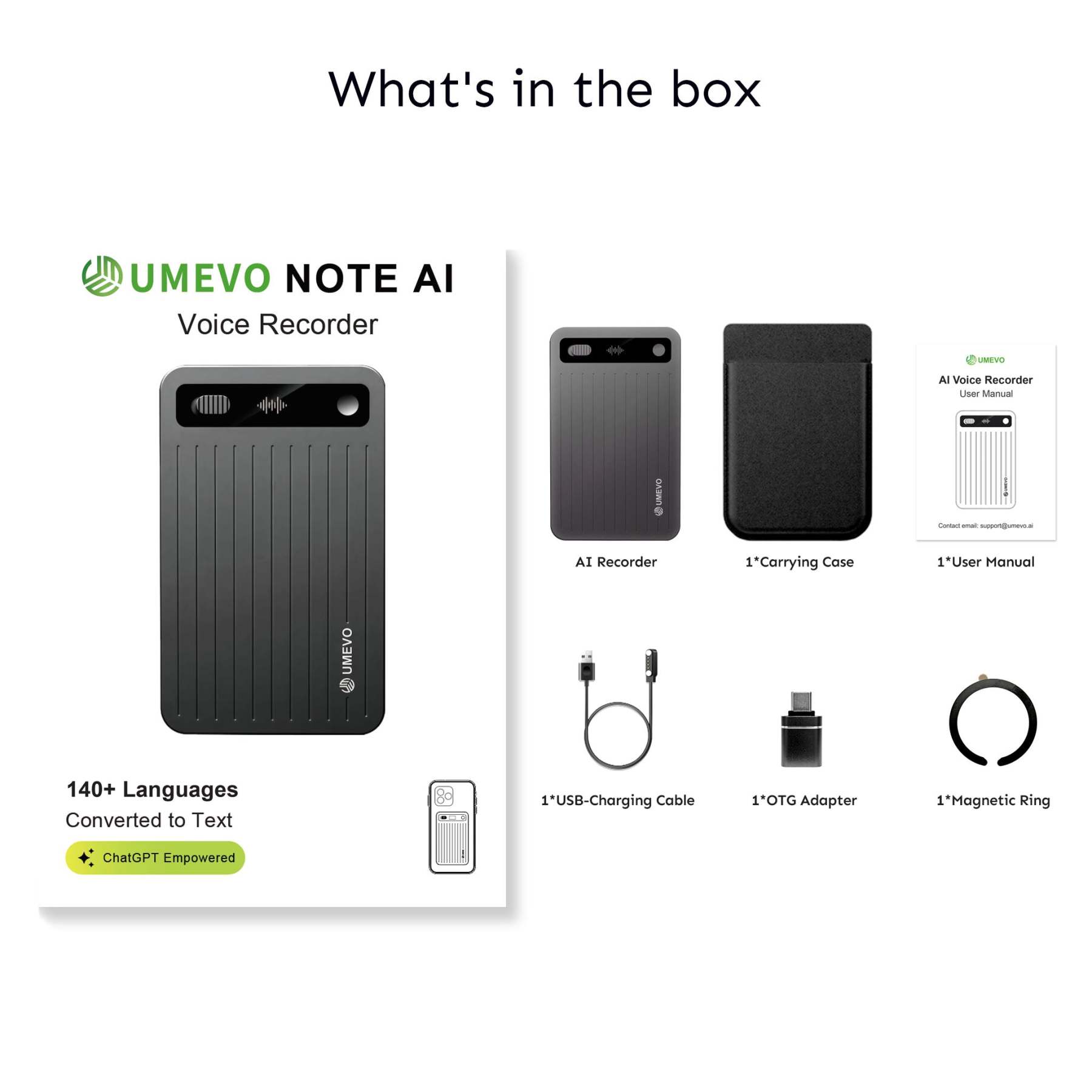 UMEVO Note Plus - AI Voice Recorder: Voice Transcription & Summary