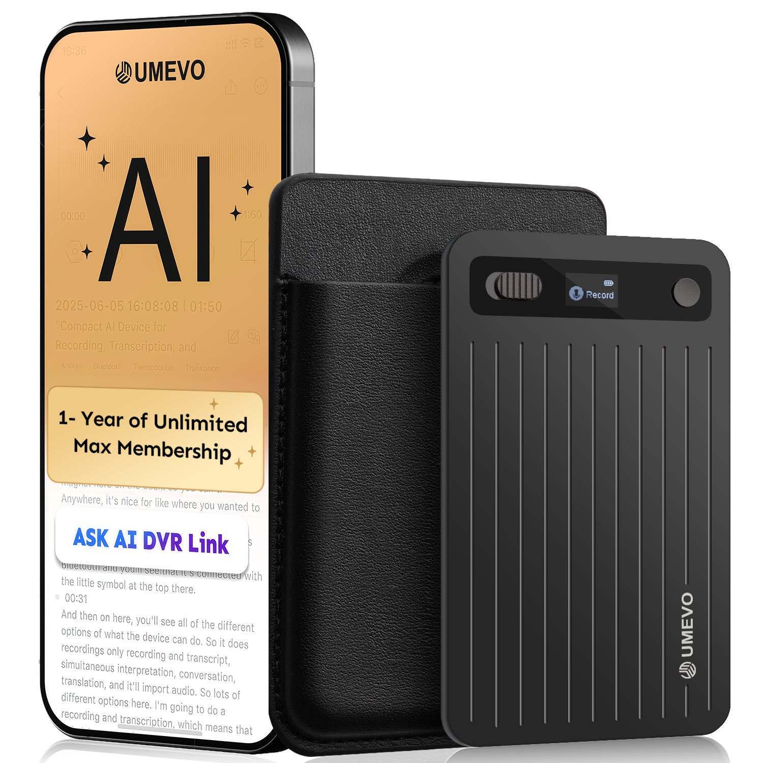 UMEVO Note Plus - AI Voice Recorder: Voice Transcription & Summary