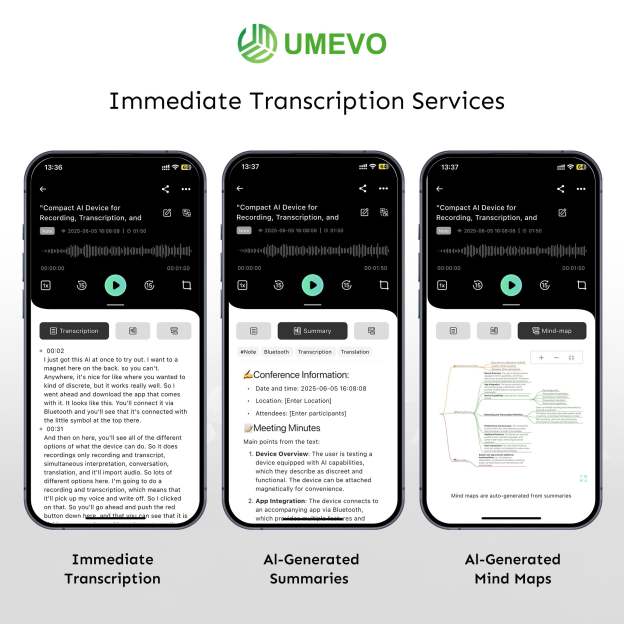 UMEVO Note Plus - AI Voice Recorder: Voice Transcription & Summary