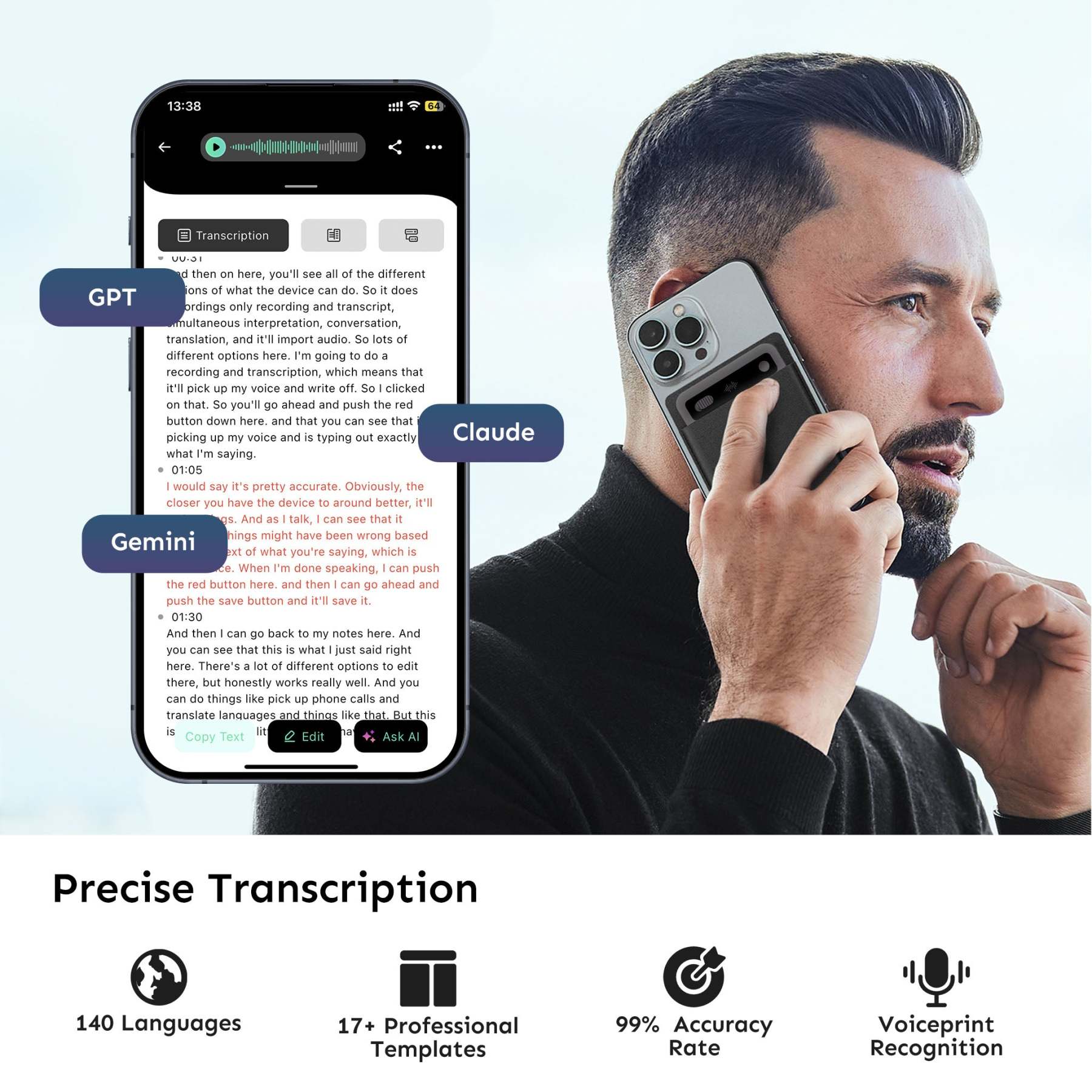 UMEVO Note Plus - AI Voice Recorder: Voice Transcription & Summary