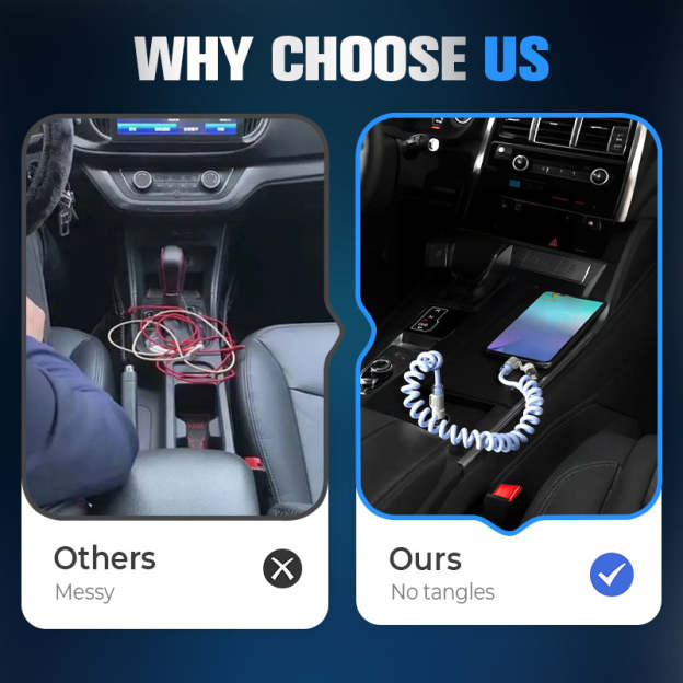 240W 4-in-1 Retractable Coiled Charging Cable