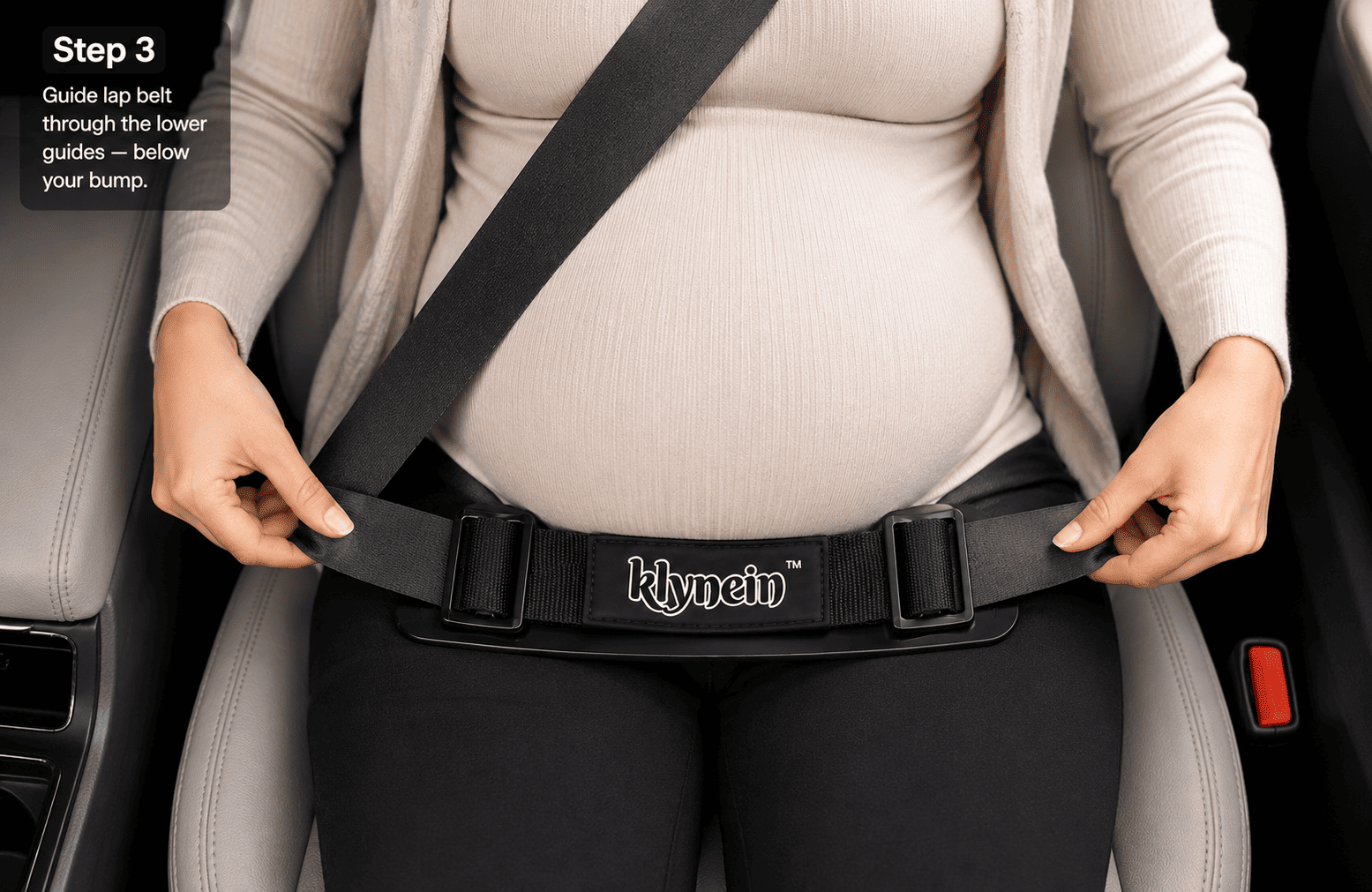 Step 3 - Guide the lap belt