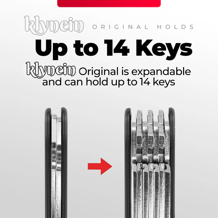 klynein Classic Carbon Fiber 3k | Original Compact Key Organizer | Holds Up To 14 Keys