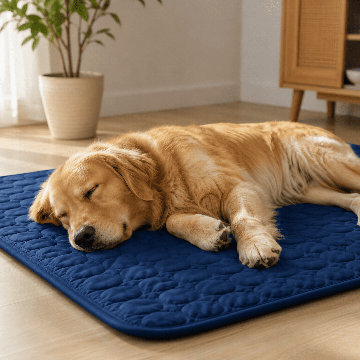 Relaxed dog resting on Klynein Cooling Mat