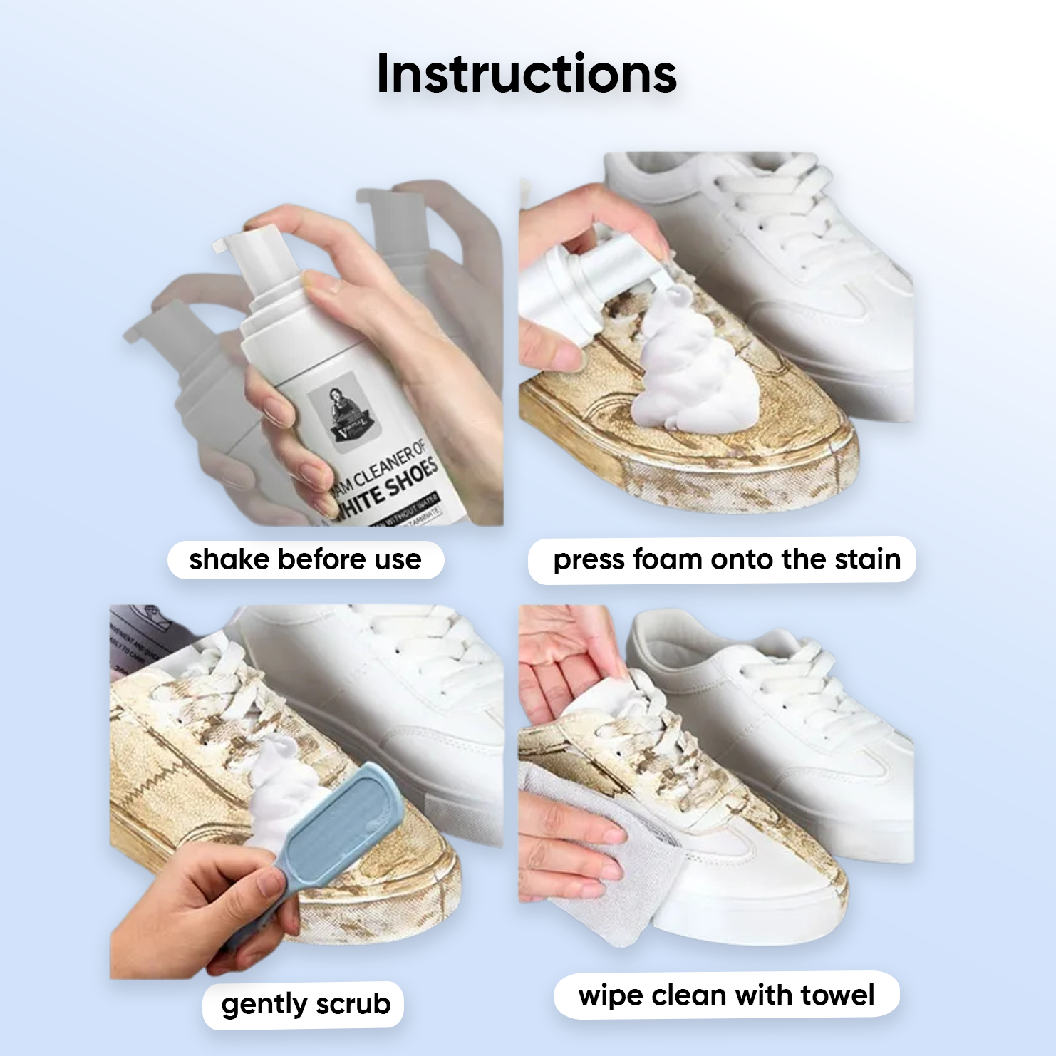 uncloud - water-free foam shoe cleaner