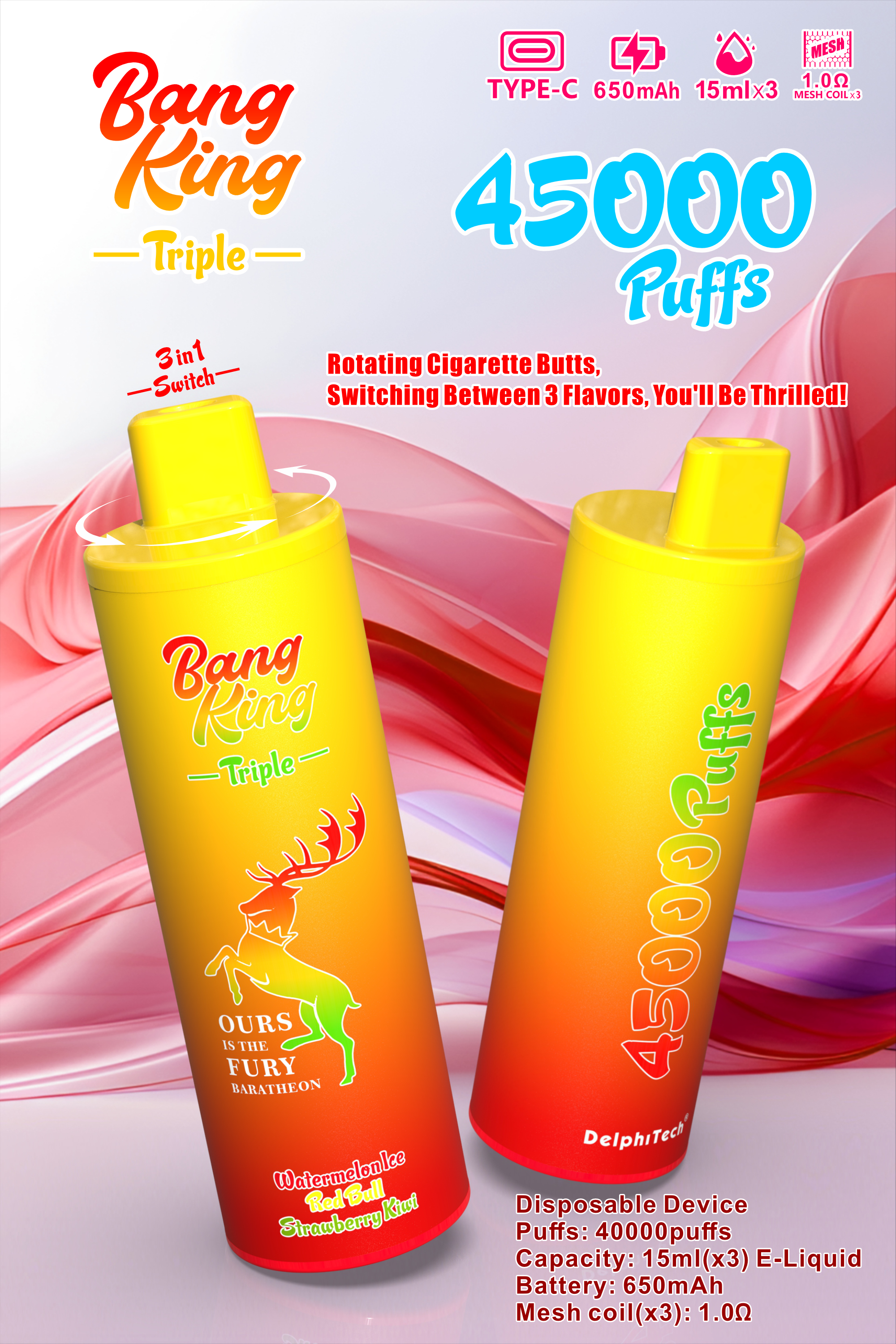 BANGKING 45000PUFFS  DSK043 in stock 10pcs/set 3 in 1
