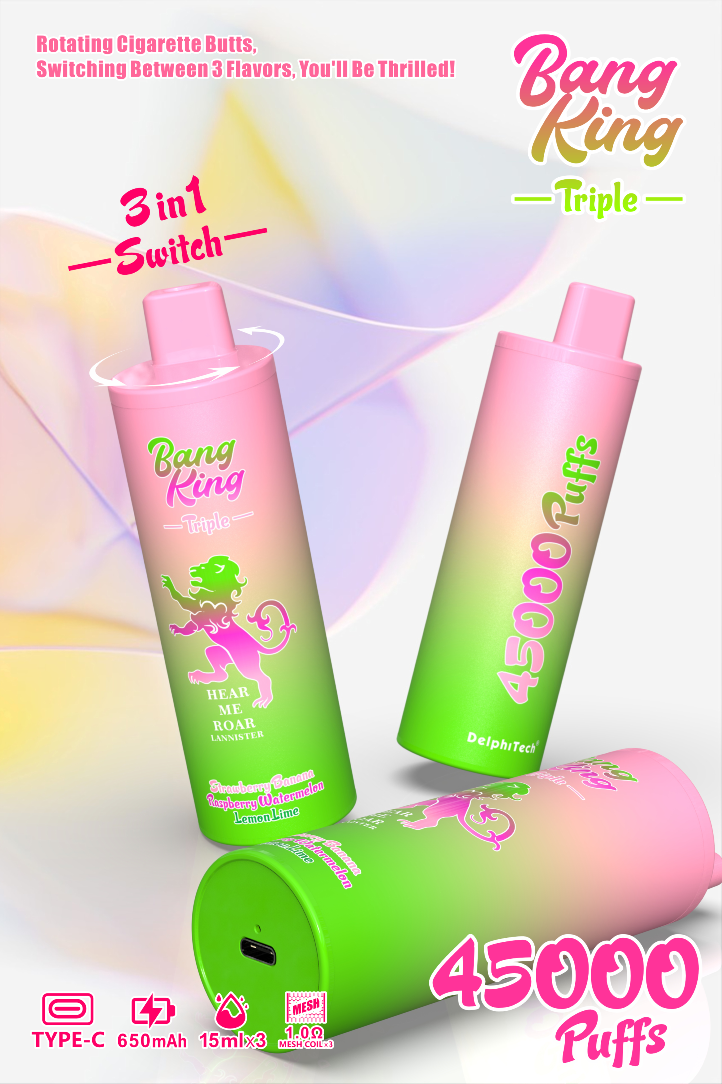 BANGKING 45000PUFFS  DSK043 in stock 10pcs/set 3 in 1