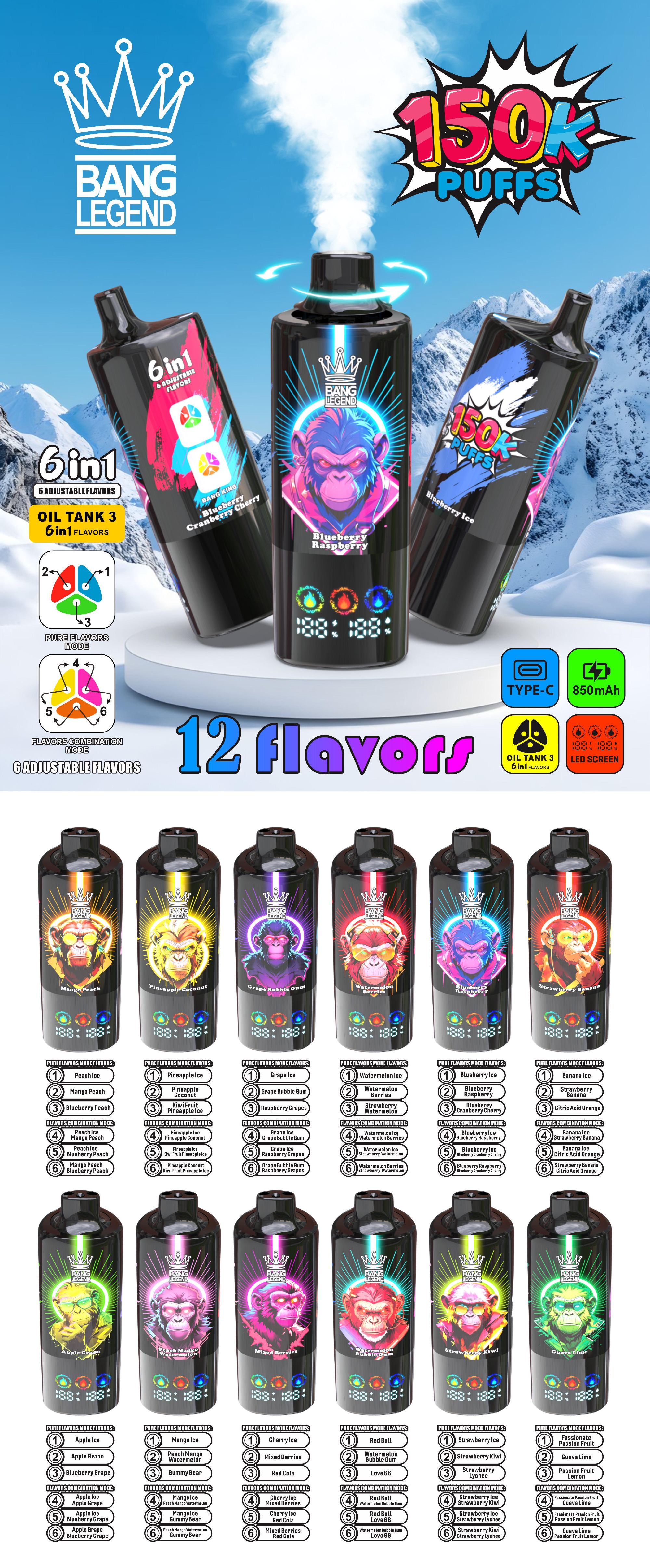 【New Arrival】 BANGLEGEND 150000 puffs DSK064 10pcs/set