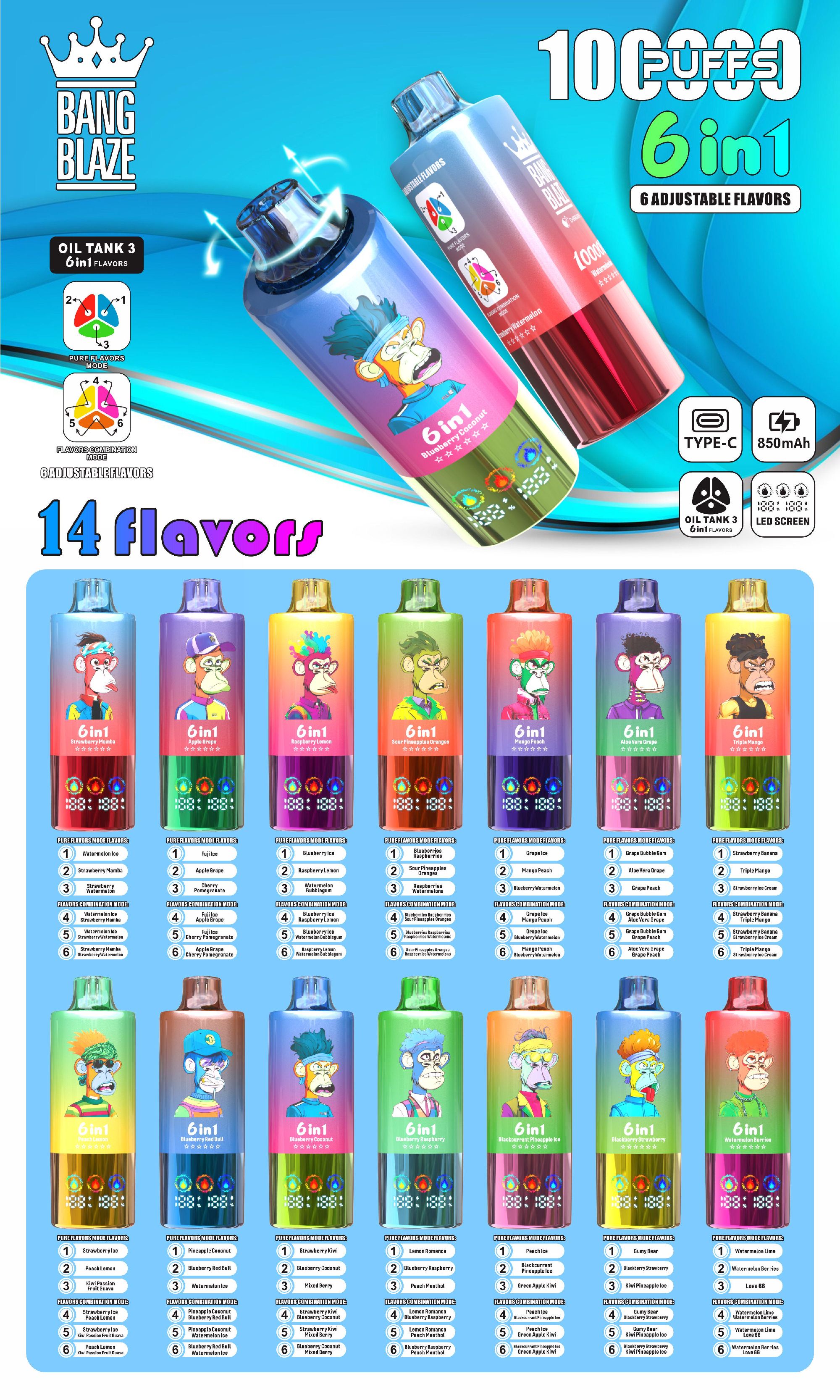 BANGBLAZE 100000 puffs DSK055 in stock 10pcs/set