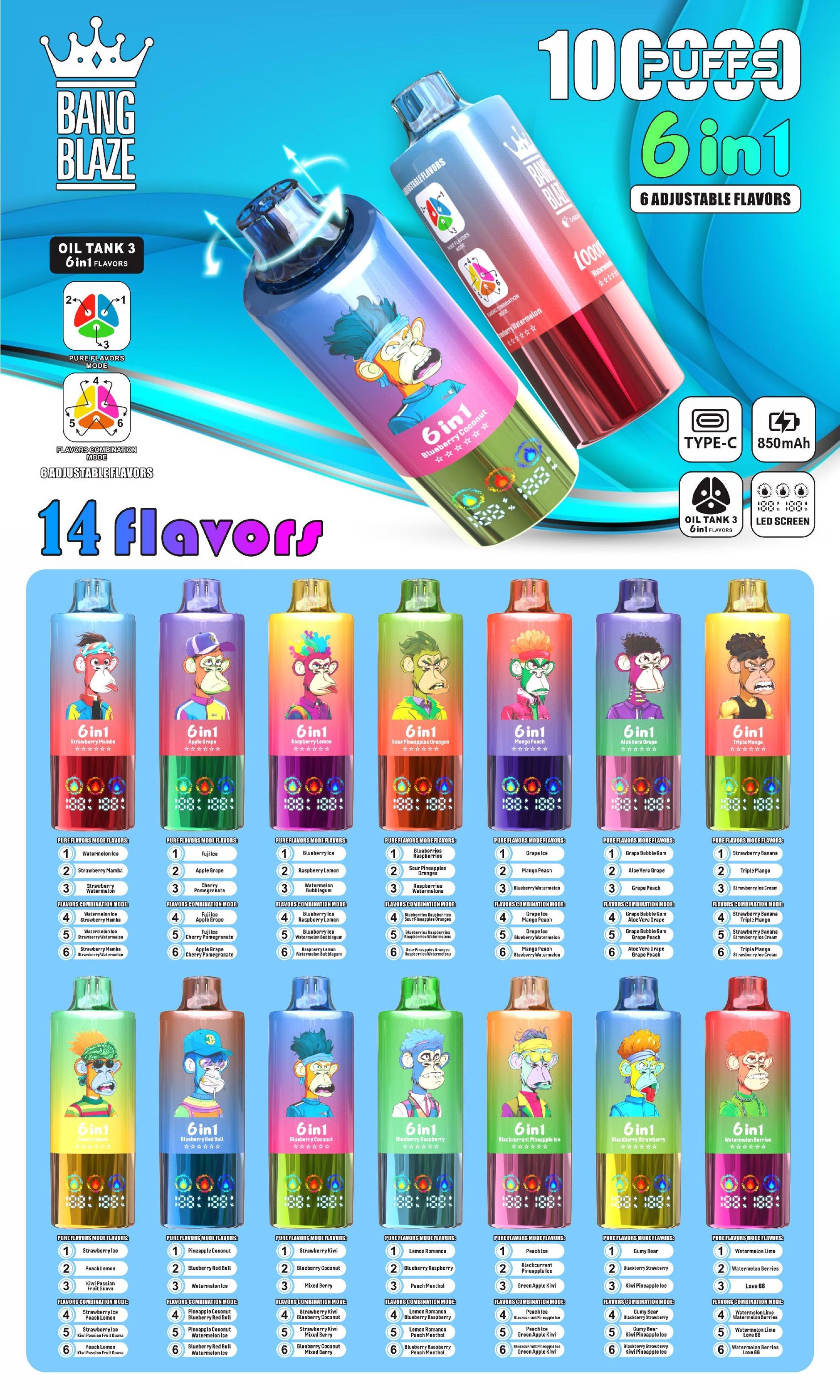 BANGBLAZE 100000 puffs DSK055 in stock 10pcs/set