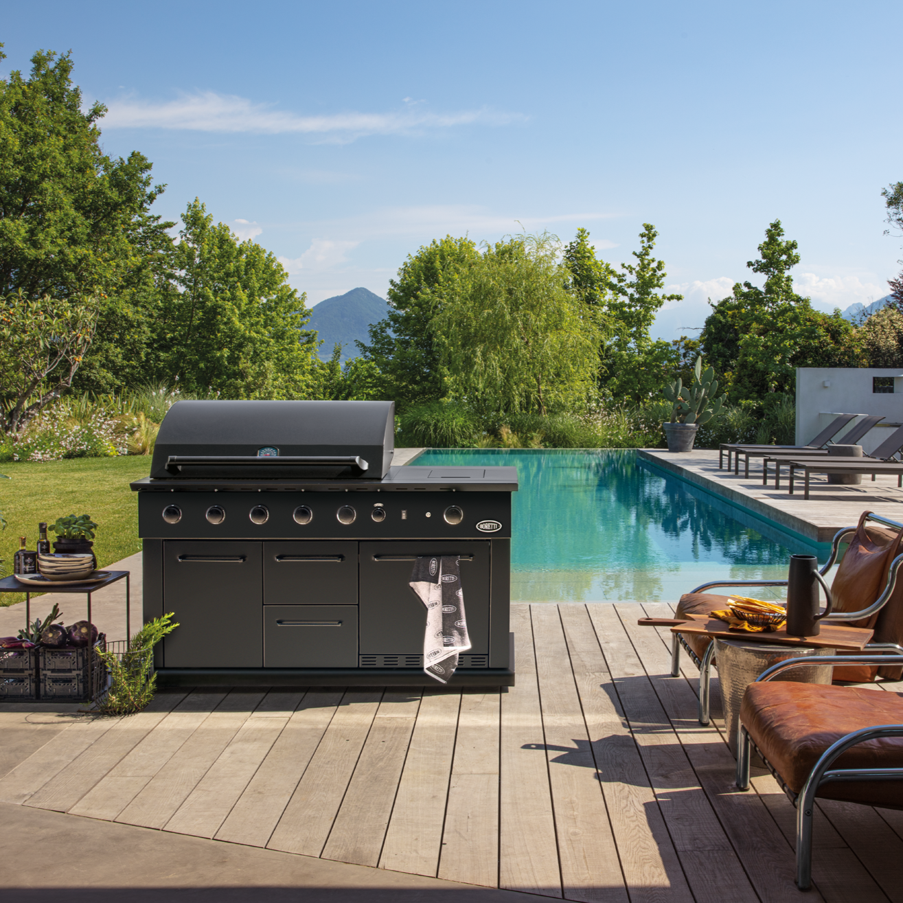 Boretti Luciano Outdoor Kitchen Nero | with Built-in Fridge