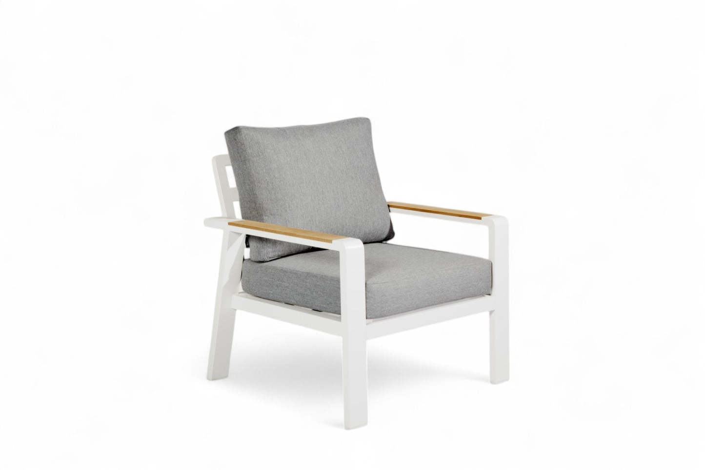 Aluminium Stoel-Bank Loungeset – Wit