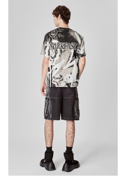 Rose Positioning Print T-Shirt 01