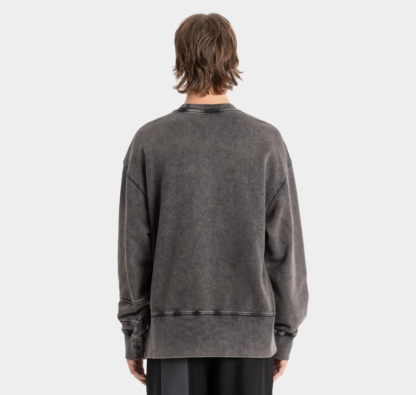 Irregular stitching washed sweatshirt 03
