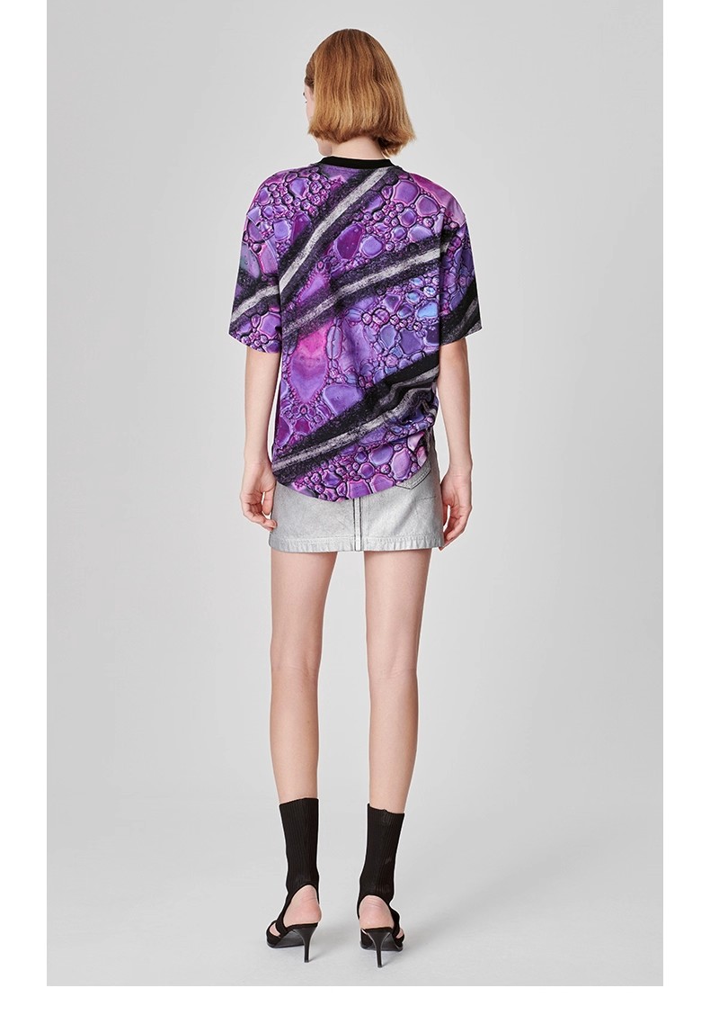 Positioning Print Patch Loose T-shirt 04