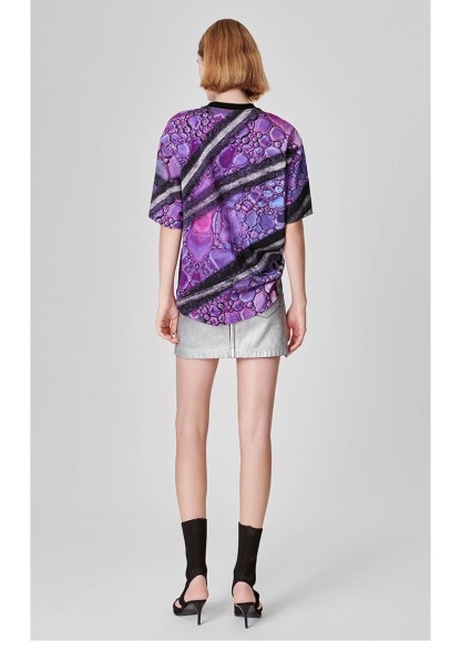 Positioning Print Patch Loose T-shirt 04