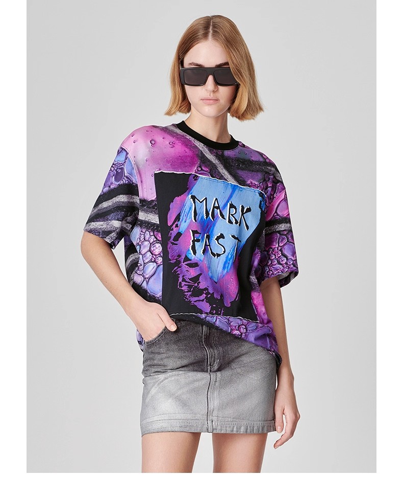 Positioning Print Patch Loose T-shirt 04