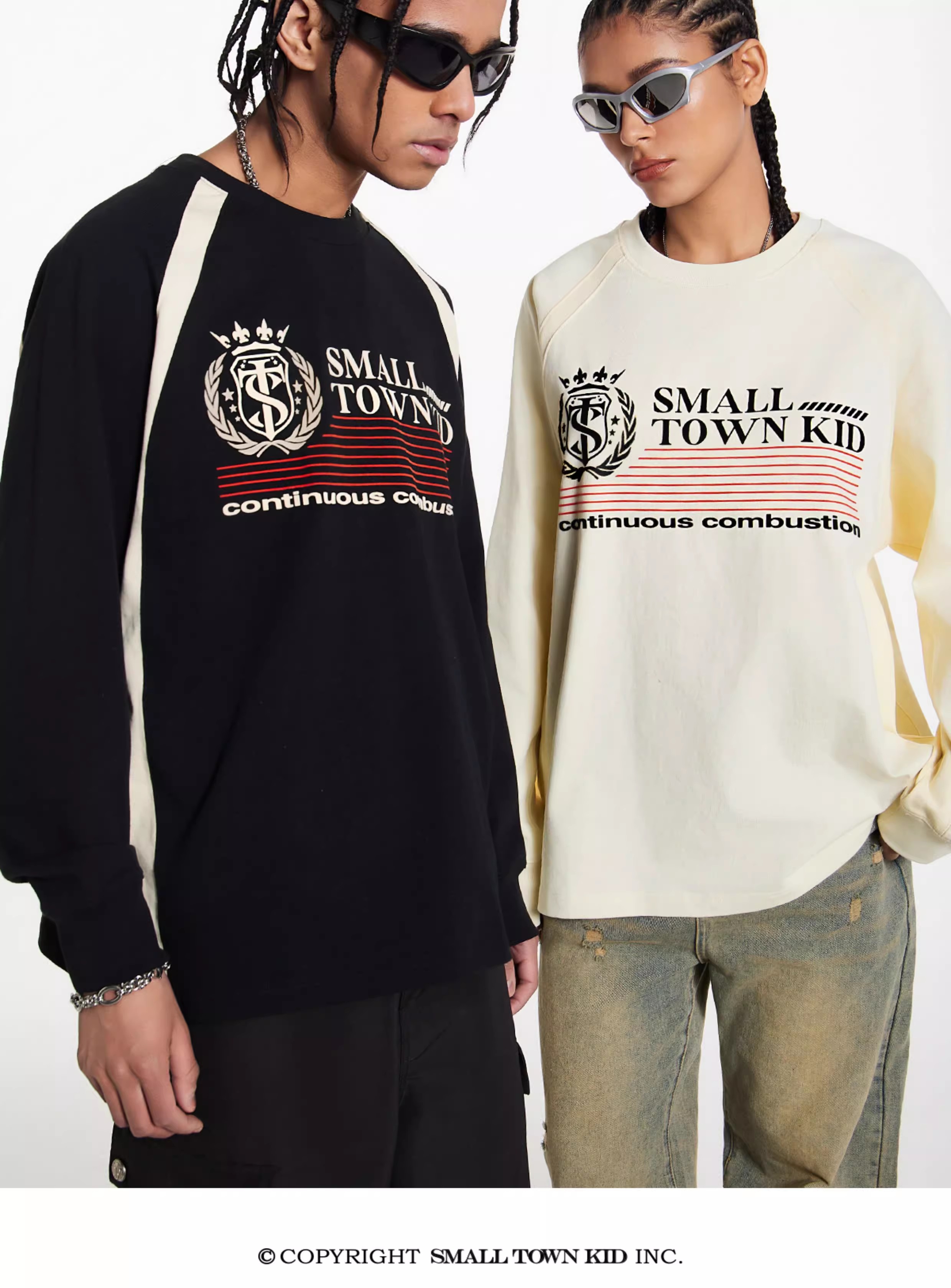 American retro patchwork sweatshirt 04