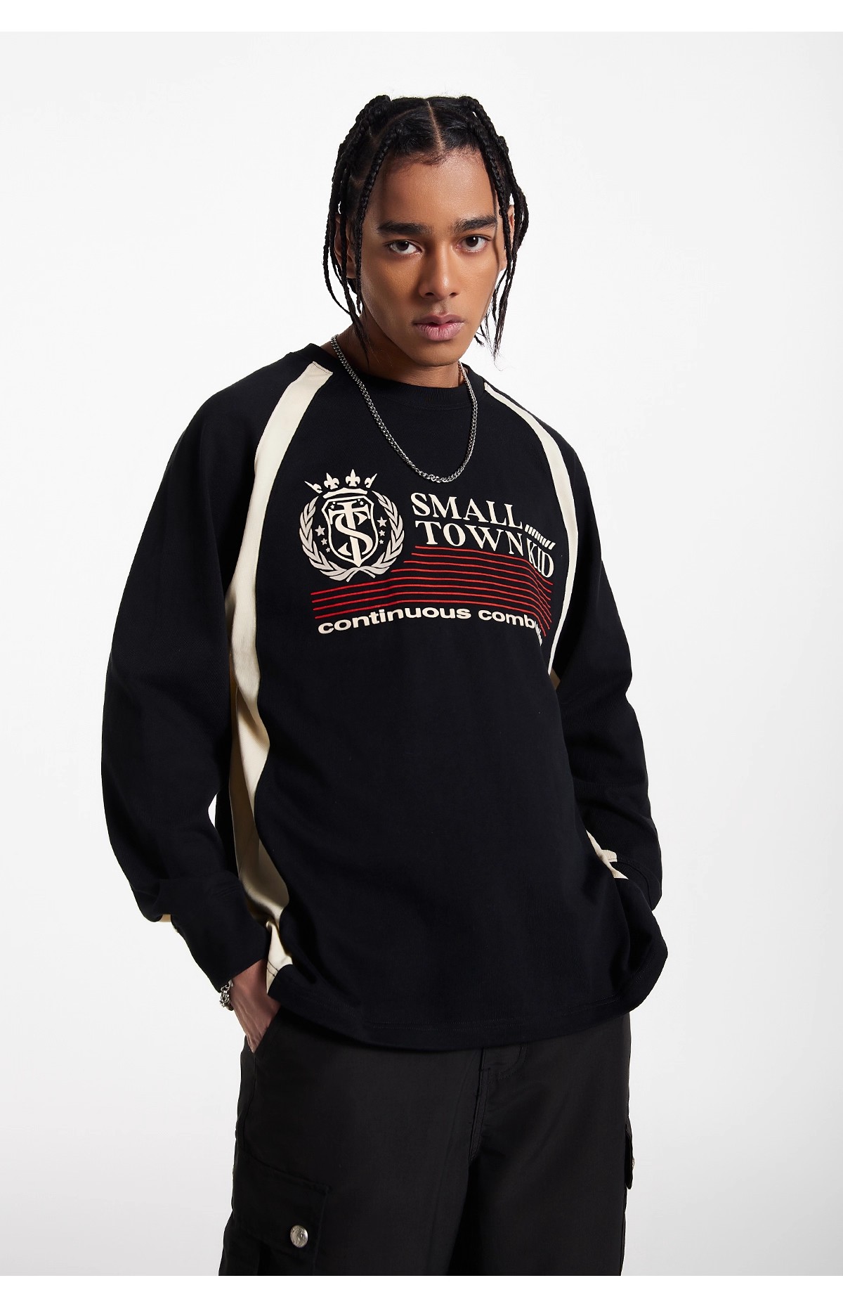 American retro patchwork sweatshirt 04