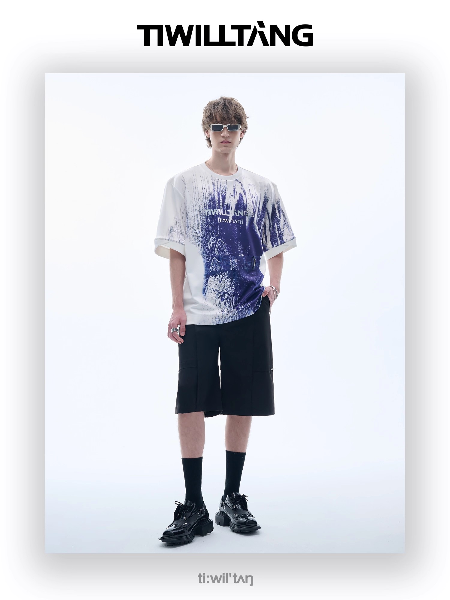 Ink-splashed print T-shirt 06