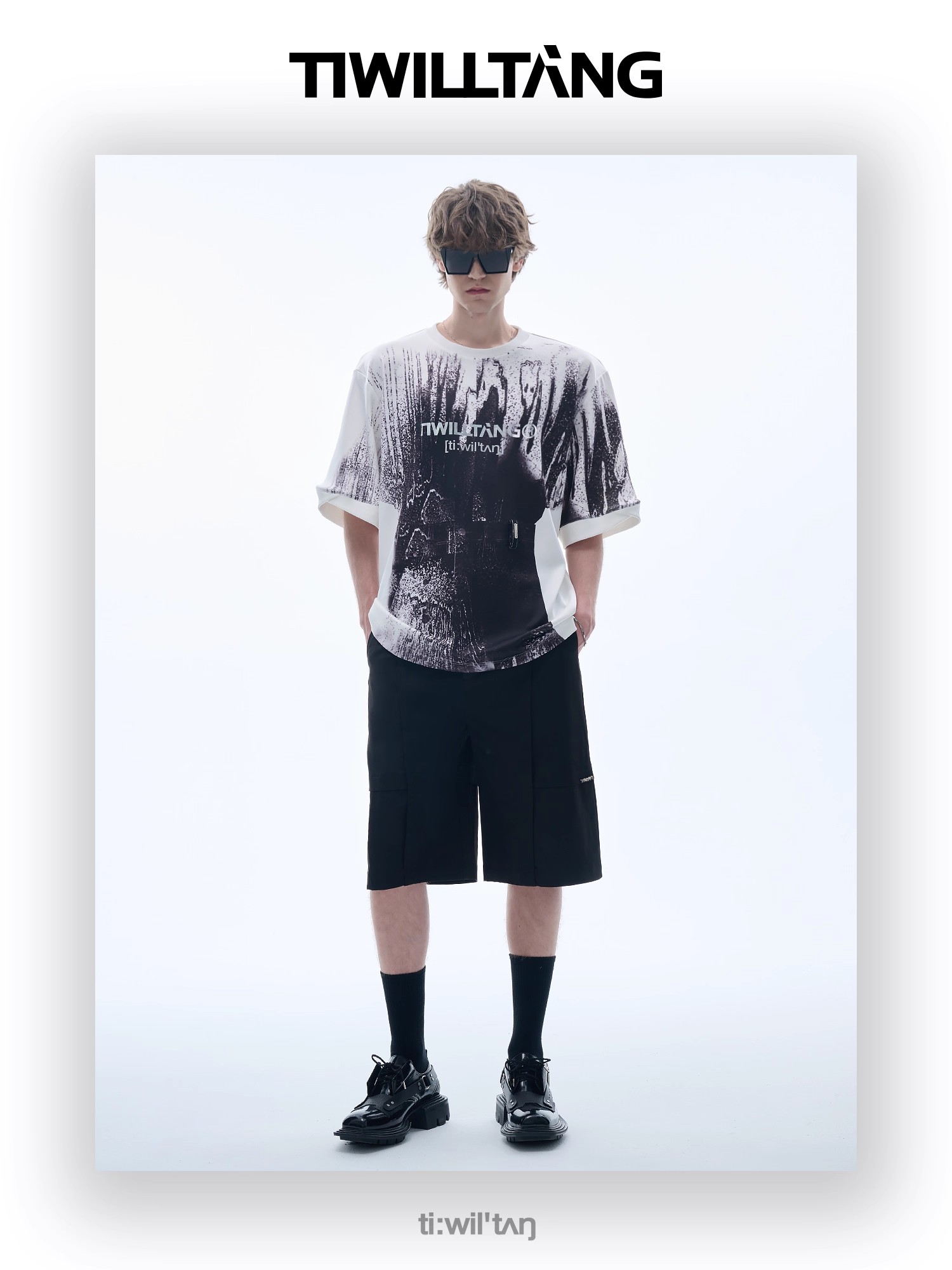 Ink-splashed print T-shirt 06