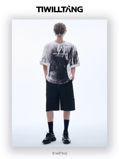 Ink-splashed print T-shirt 06