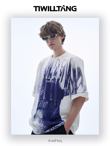 Ink-splashed print T-shirt 06