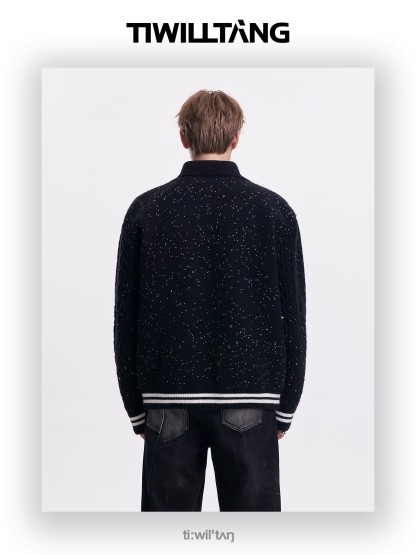 Slant collar pullover knitted autumn and winter sweater 09
