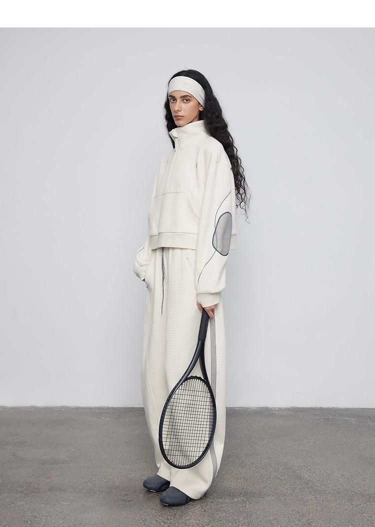 Stand collar cardigan suit 111