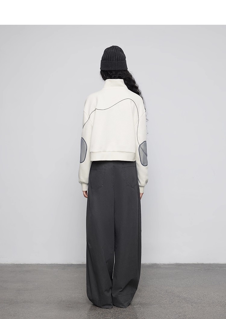 Stand collar cardigan suit 111