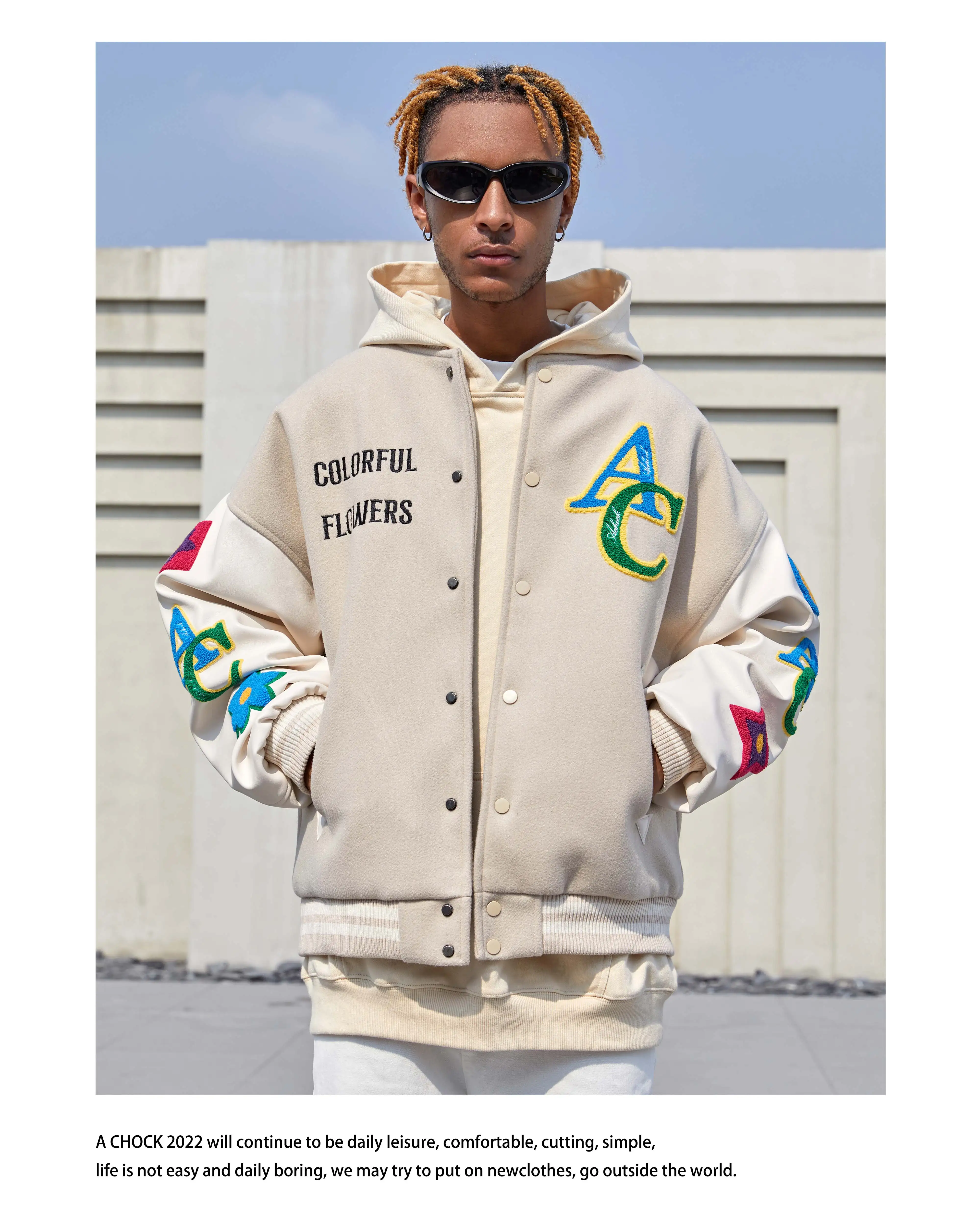 Towel embroidery jacket baseball jacket 111