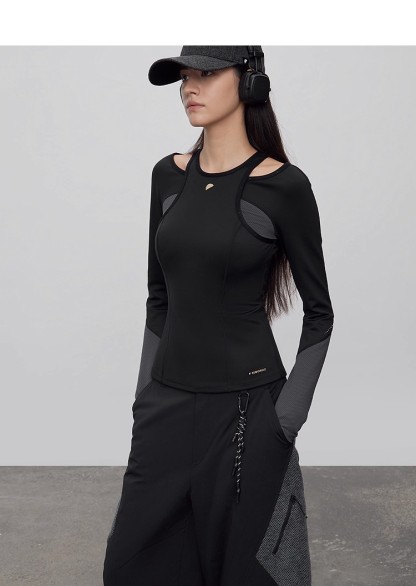 Fake two-piece slim-fit long-sleeved sweatshirt 114