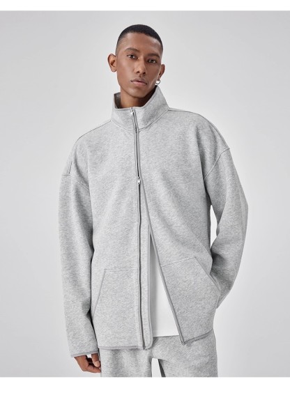 Heavyweight fleece zipper cardigan suit 122