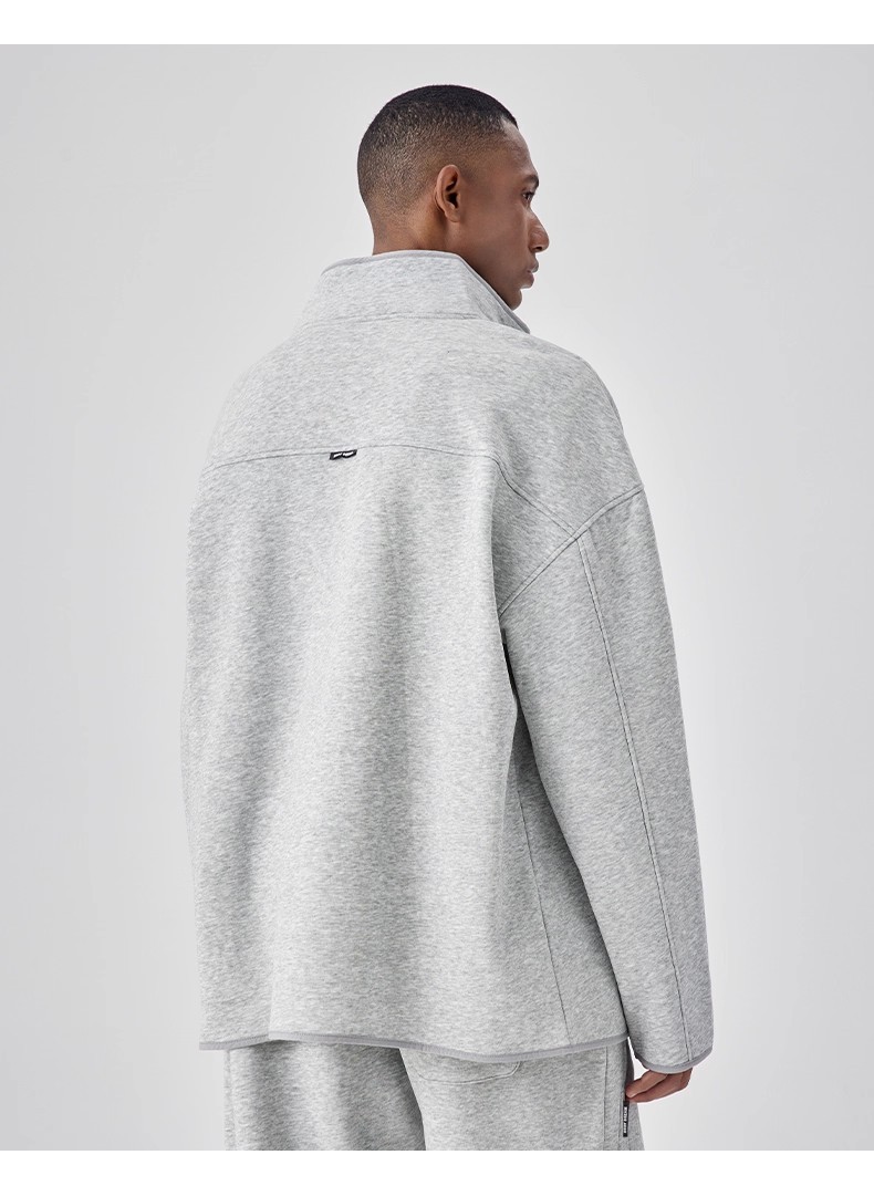 Heavyweight fleece zipper cardigan suit 122