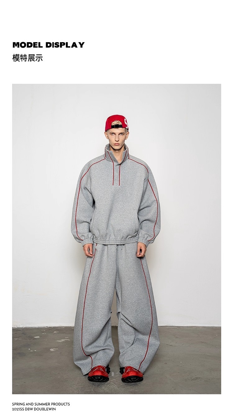 Turtleneck sweatshirt machete casual pants sports suit 124