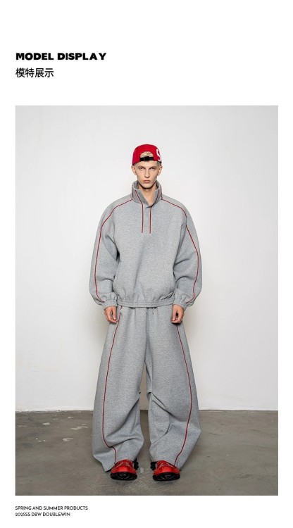 Turtleneck sweatshirt machete casual pants sports suit 124