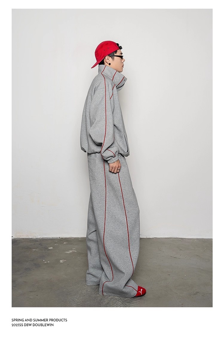 Turtleneck sweatshirt machete casual pants sports suit 124