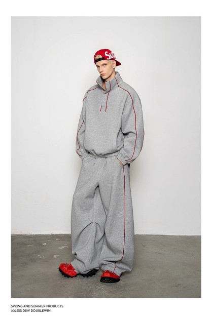 Turtleneck sweatshirt machete casual pants sports suit 124