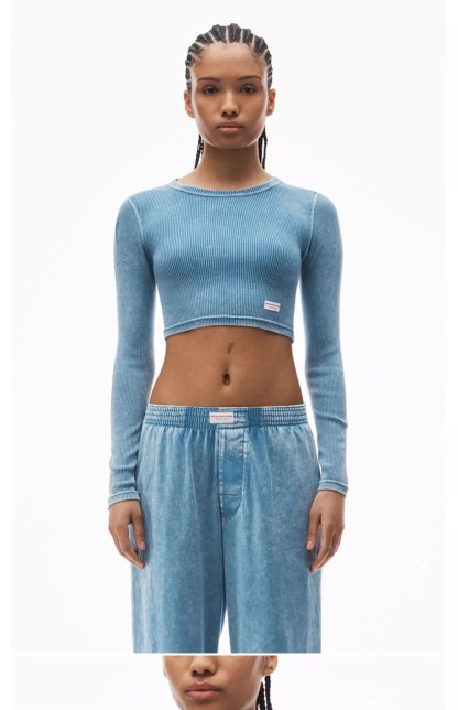 Threaded short long-sleeved T-shirt 13