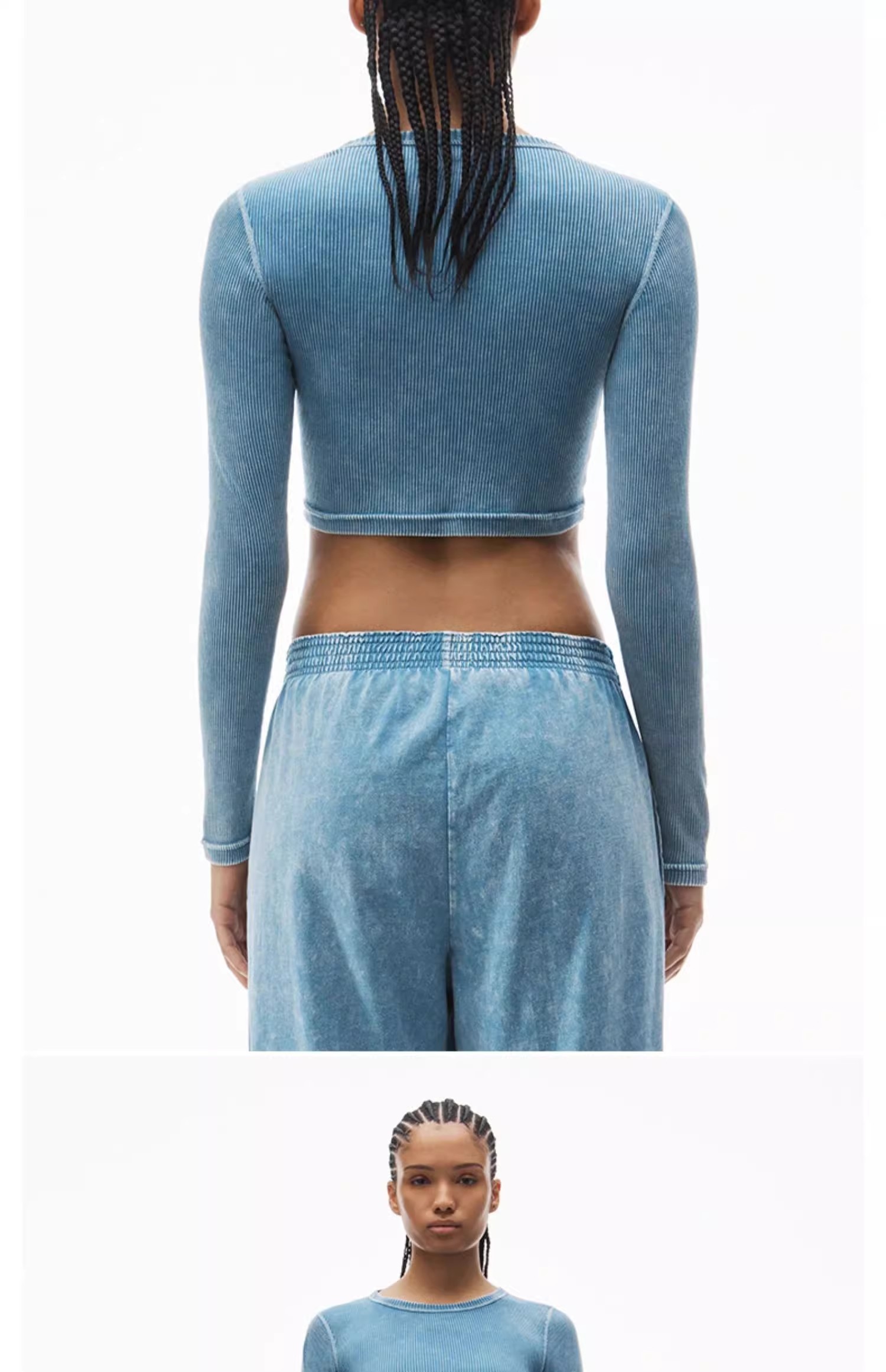 Threaded short long-sleeved T-shirt 13