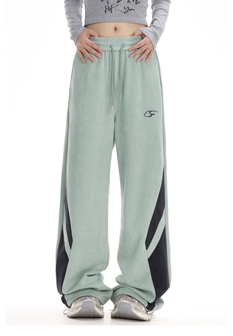 Contrast color loose casual pants 135
