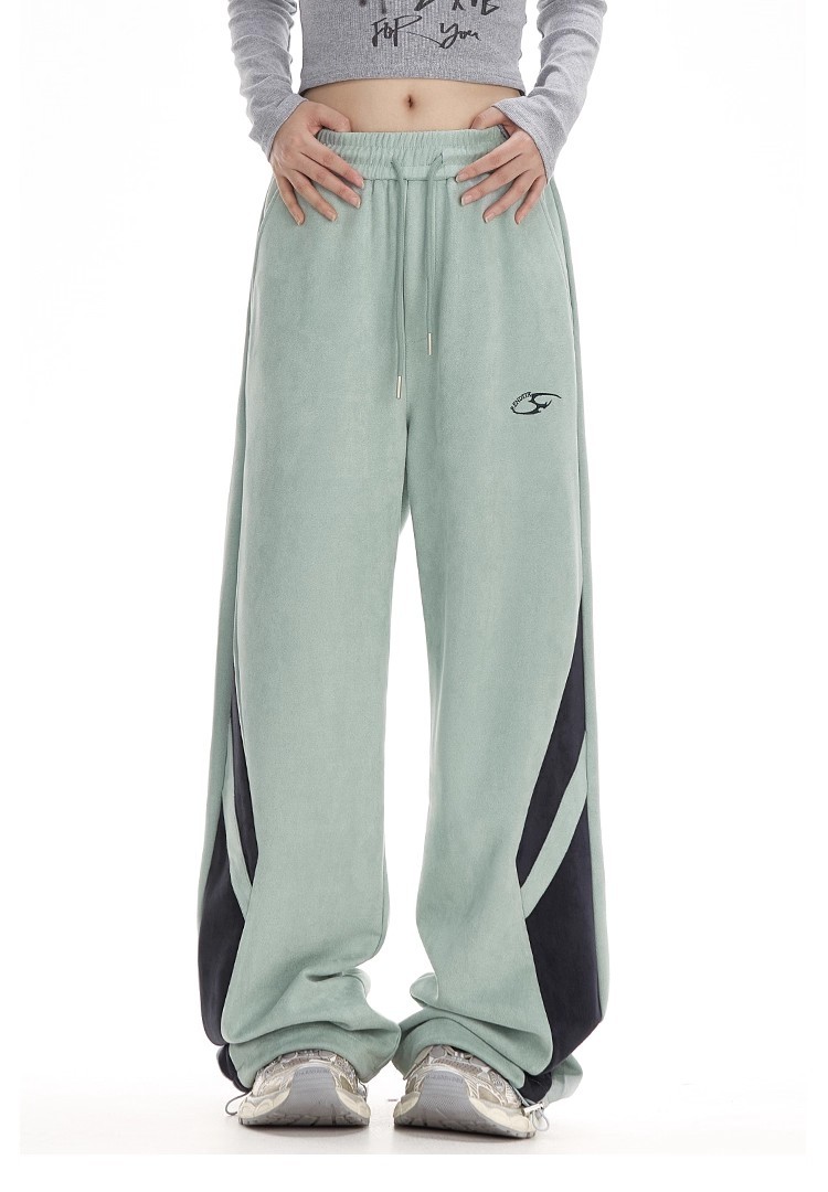 Contrast color loose casual pants 135