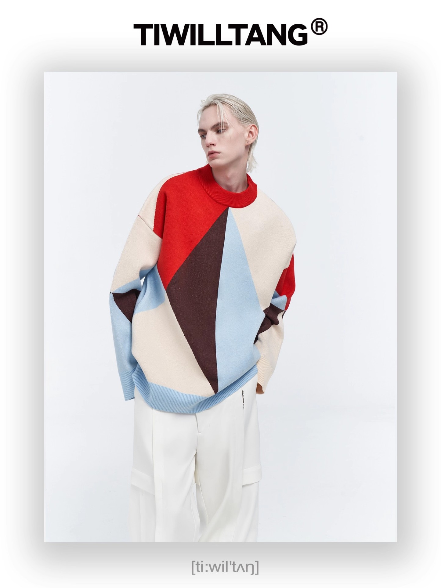 Colorblock Geometric Jacquard Pullover 14