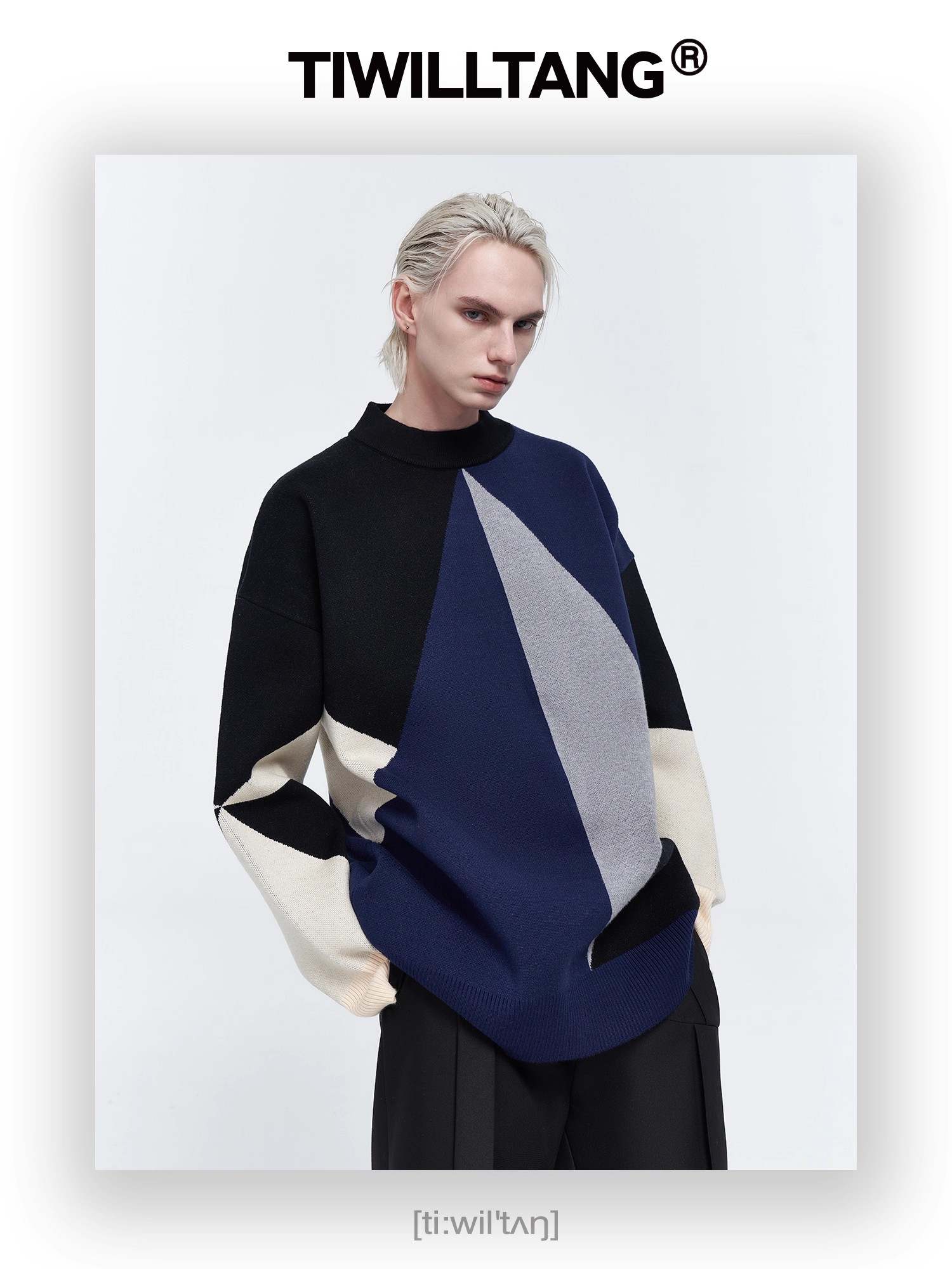 Colorblock Geometric Jacquard Pullover 14