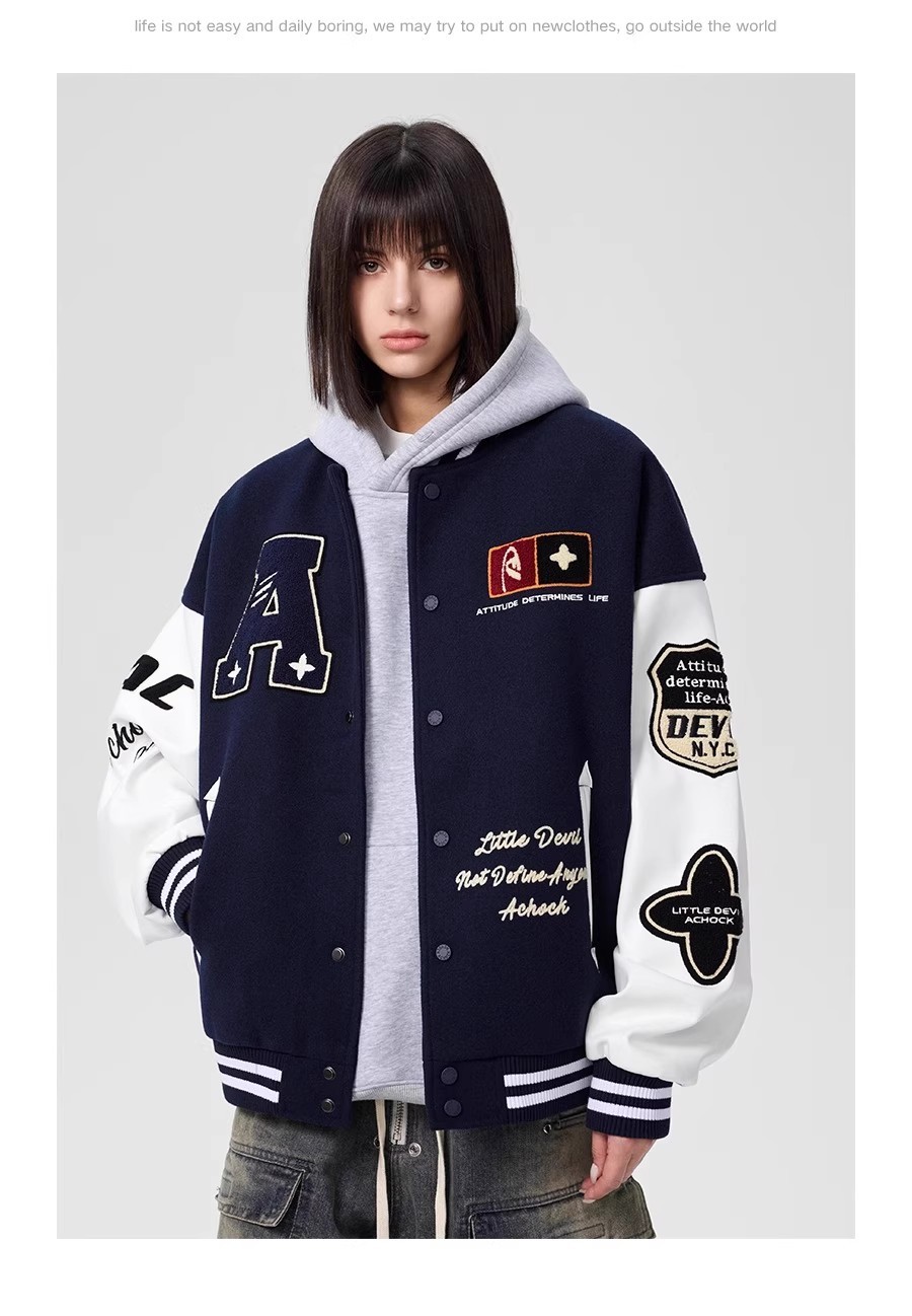 Heavy towel embroidery baseball jacket 143