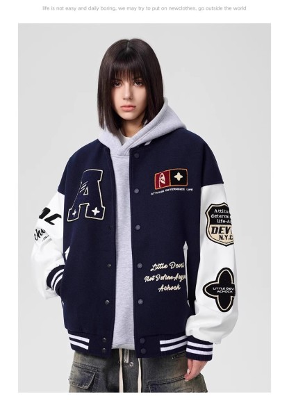 Heavy towel embroidery baseball jacket 143