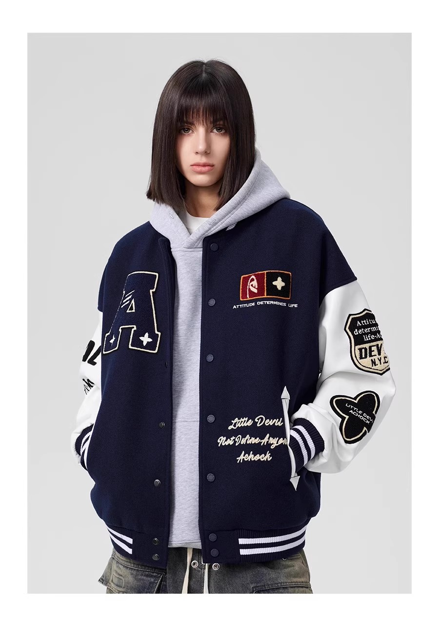 Heavy towel embroidery baseball jacket 143