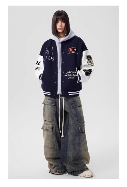 Heavy towel embroidery baseball jacket 143